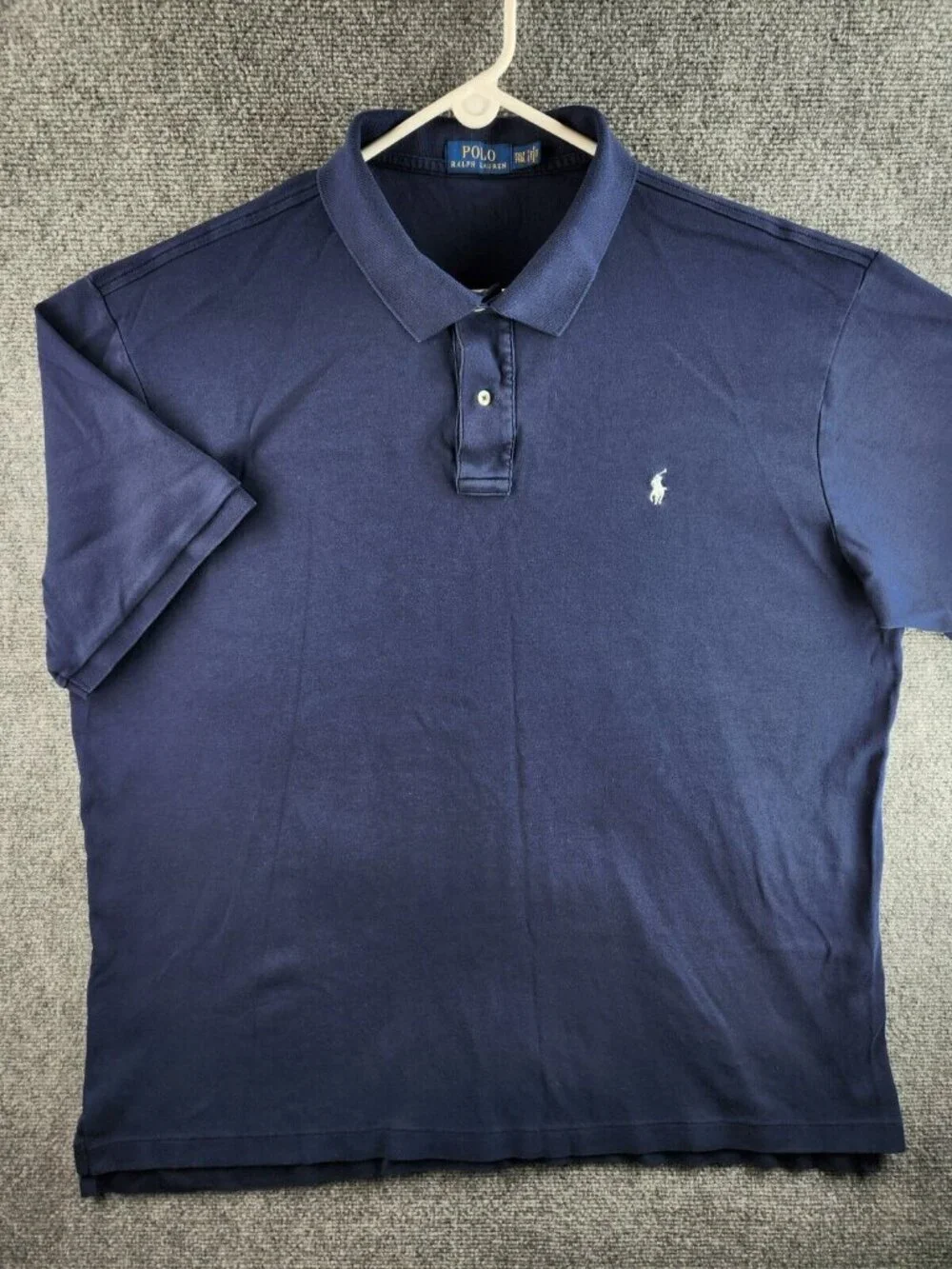 Polo Ralph Lauren 2XLT Solid Blue Short Sleeve Polo Shirt White Pony Embroidery